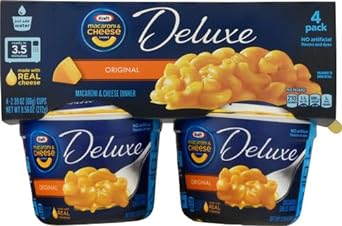 Kraft Deluxe Original Easy Microwavable Macaroni and Cheese Cups (4 ct Pack, 2.39 oz Cups)