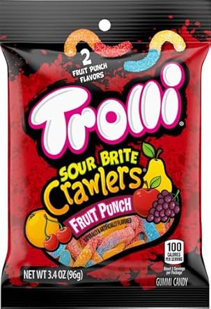 Trolli Sour Brite Crawlers, Fruit Punch, 3.4 Oz