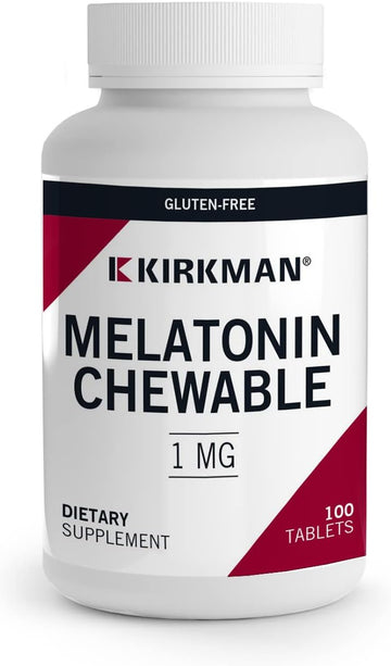 Kirkman - Melatonin 1 mg Chewable Tablets - 100 Tablets - Promotes Sleep - Refreshing Menthol Flavor - Hypoallergenic
