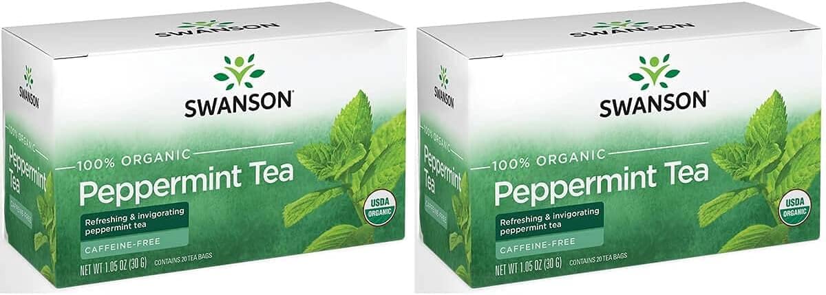 Swanson 100% Certified Organic Peppermint Tea 20 Bag(S) (2 Pack)