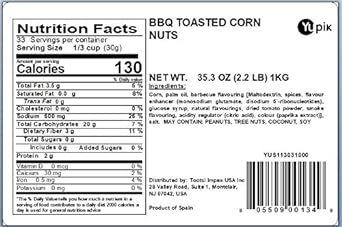 Yupik Barbecue Nuts, Toasted Corn Nuts, 2.2 lb, Crunchy Snack, Pack of 1