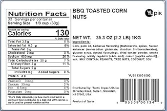 Yupik Barbecue Nuts, Toasted Corn Nuts, 2.2 Lb, Crunchy Snack, Pack Of 1