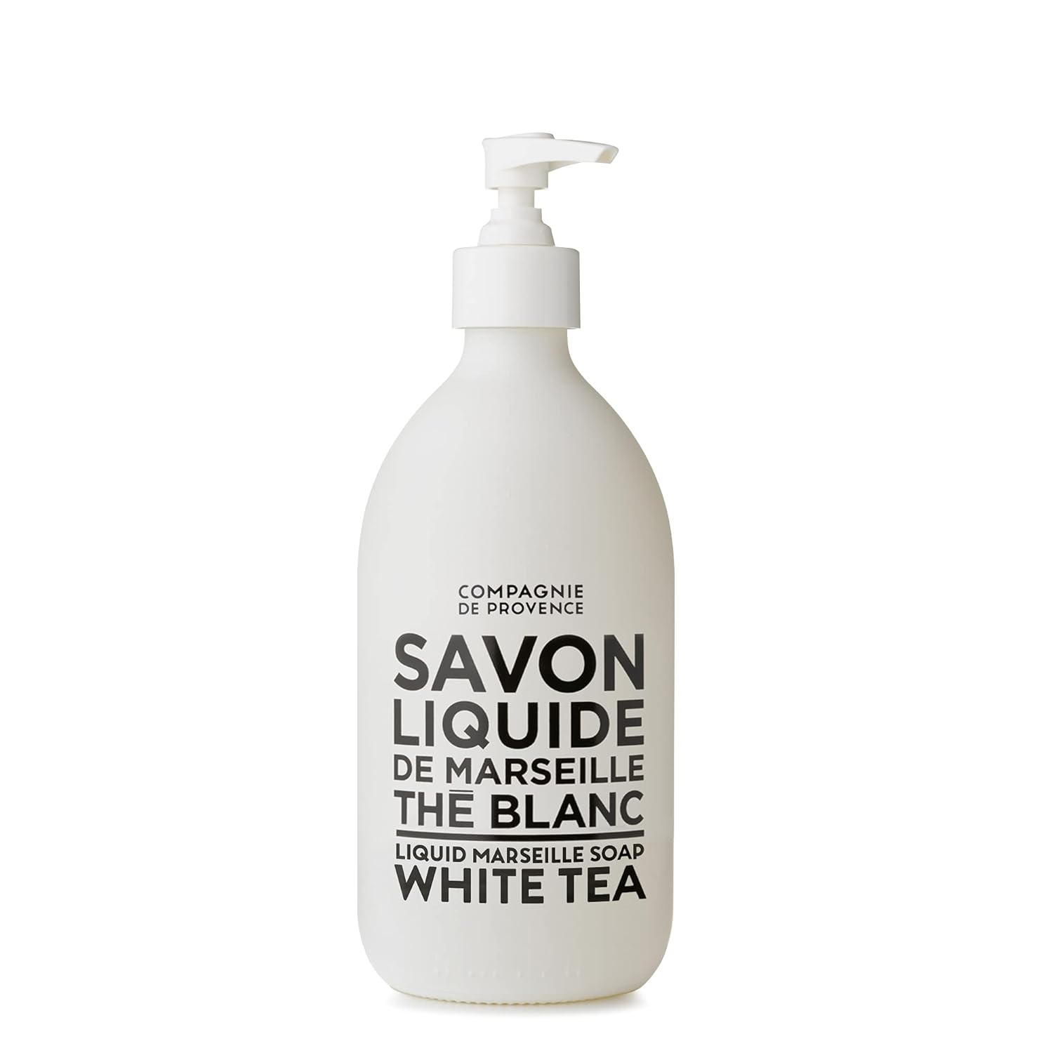 Compagnie De Provence Savon De Marseille Extra Pure Liquid Soap - White Tea - 16.7 Fl Oz Glass Pump Bottle And 33.8 Fl Oz Plastic Bottle Refill