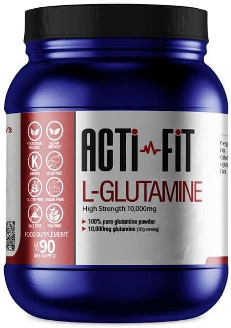 Acti-Fit L-Glutamine 10,000Mg - High Strength | 100% Pure Glutamine Powder | Aids Muscle Repair And Growth | Suitable For Vegans