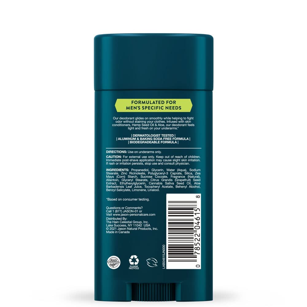 JASON Men's Calming Deodorant Stick, 2.5 oz : Beauty & Personal Care