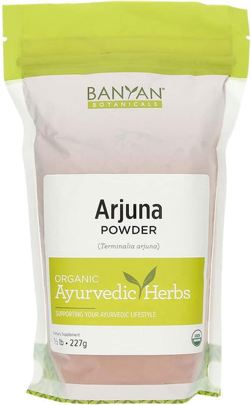 Banyan Botanicals Organic Arjuna Powder Â­Â­â€“ Arjuna Bark Powder (Terminalia Arjuna) â€“Traditional Herbal Heart Supplement for Proper Heart Function* â€“ 1/2 . â€“ Non-GMO, Sustainably Sourced, Vegan