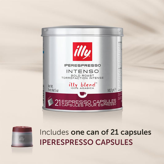 Illy Coffee Iperespresso Capsules - Single-Serve Coffee Capsules & Pods - Single Origin Coffee Pods – Intenso Dark Roast With Notes Of Cocoa & Fruit - For Iperespresso Capsule Machines – 21 Count