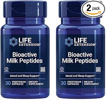 Life Extension Bioactive Milk Peptides – Promotes Relaxation & Healthy Sleep – Gluten-Free, Non-Gmo – 30 Vegetarian Capsules (Pack Of 2)