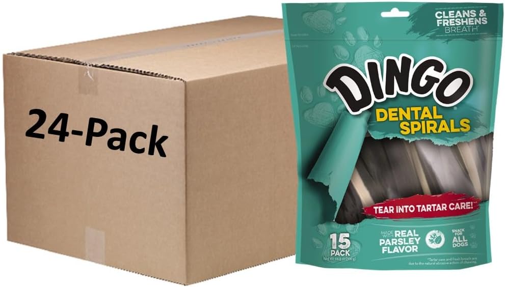 Dingo Tartar And Breath Dental Spirals For All Dogs, 15-Count