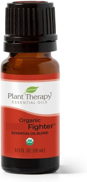 Plant Therapy Organic Fighter Essential Oil Blend 100% Pure, Undiluted, Therapeutic Grade 10 Ml (1/3 Oz)