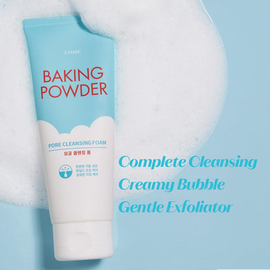 Etude Baking Powder Pore Cleansing Foam, Face Wash For Deep Dead Cells, Micro Sized Baking Powder To Clean Deep Inside Poer, Gentle Exfoliation, Soft And Creamy Bubble, Korean Skin Care (5.64 Ounce)