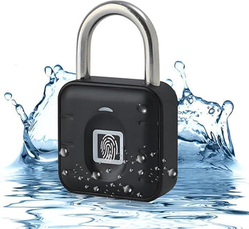Keyless Fingerprint Padlock – Keyless, Weatherproof, and Waterproof Lock for Gym, Luggage, Lockers, Warehouses – Multi-Use Black Security Lock
