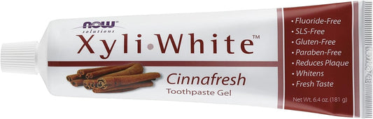 Now Solutions, Xyliwhite™ Toothpaste Gel, Cinnafresh, Cleanses And Whitens, Clean And Fresh Cinnamon Taste, 6.4-Ounce (Pack Of 4)