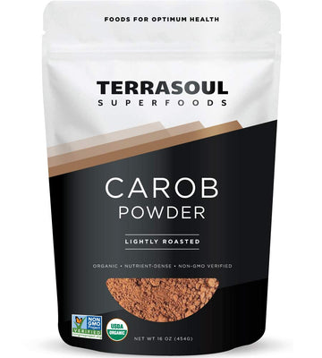 Terrasoul Superfoods Organic Carob Powder, 1 Lb - Cocoa Powder Alternative | High In Fiber