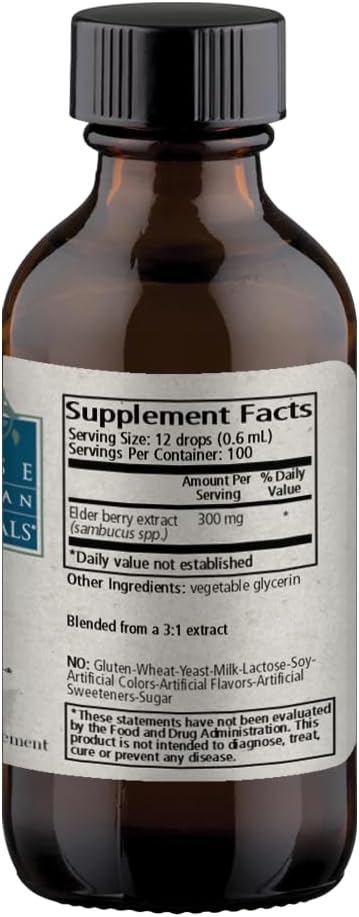 Wise Woman Herbals Elderberry Syrup 3:1 Extract, Alcohol-Free Extra Strength Sambucus, Immune & Antioxidant Support For Cold-Flu Season, Kids & Adults, Pure Non-Gmo Herbal Supplement, 2 Fl Oz