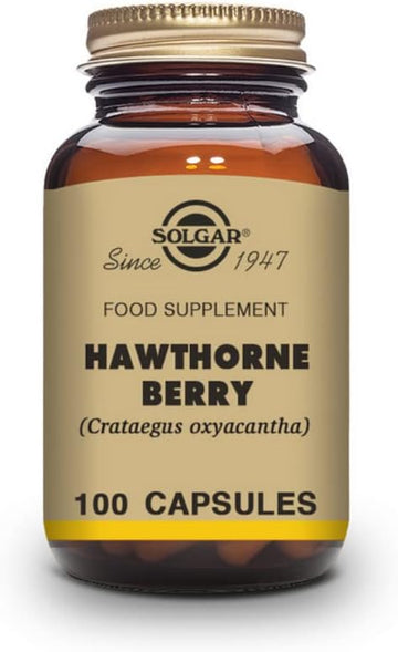 Solgar Full Potency Hawthorne Berry Vegetable Capsules, 100 Count