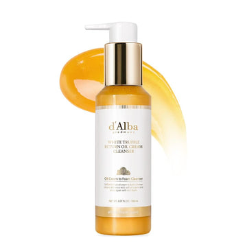 d’Alba Italian White Truffle Return Oil Cream Cleanser, Vegan Skincare, Easy One Step Cleanser for Sebum & Makeup Removal, Hydrating Cleanser, for Sensitive Skin