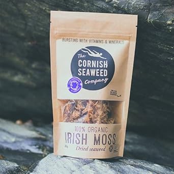 100% Organic Irish Moss Dried Seaweed by The Cornish Seaweed Company | 20g Pouch | Vegan alternative to gelatin