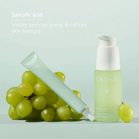 Caudalie Acne-Prone Skin Essentials Set - Salicylic Acid Pore Minimizing Serum And Free Full Size Salicylic Spot Solution