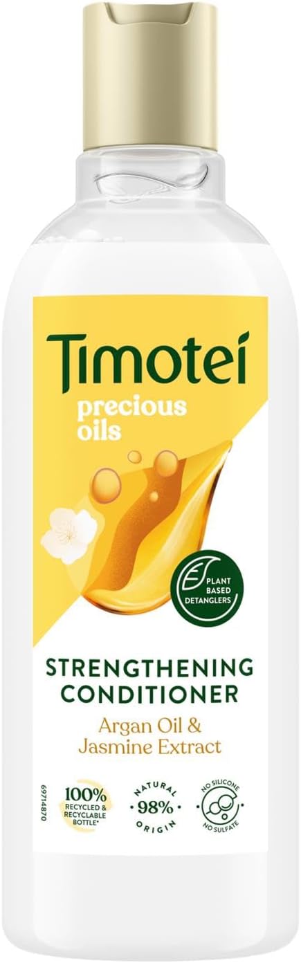 Timotei Shampoo, Conditioner Or Mask Silicon-Free Made From Natural Herbal Ingredients And Plant Based Detanglers Suitable For All Types Of Hair 300Ml, 2 Pack (Strengthening Conditioner)