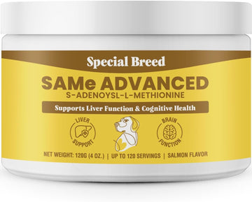 Special Breed Same For Dogs - S-Adenosyl-L-Methionine, Same Advanced, Liver Support Supplement For Dogs, Brain And Cognitive Support, Sam E For Dogs (120 Grams)