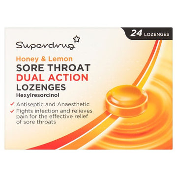 Honey & Lemon Sore Throat Dual Action 24 Lozenges