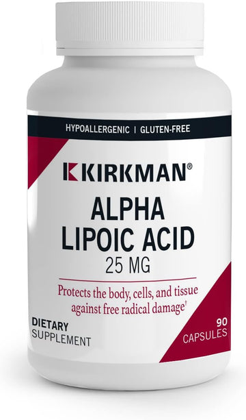 Kirkman - Alpha Lipoic Acid 25 Mg - 90 Capsules - Potent Antioxidant - Protects Against Harmful Radicals - Hypoallergenic