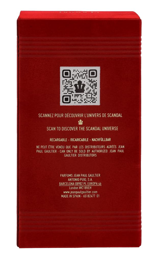 Jean Paul Gaultier Scandal Le Eau De Parfum Intense Refillable Spray For Men, 3.4 Ounce : Beauty & Personal Care