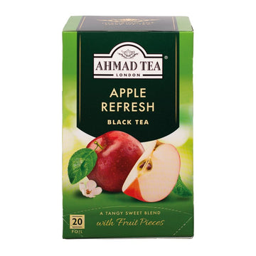 Ahmad Tea Black Tea, Apple Refresh Teabags, 20 Ct (Pack Of 6) - Caffeinated & Sugar-Free