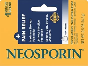 Neosporin + Maximum-Strength Pain Relief Dual Action Antibiotic Ointment With Bacitracin Zinc 0.5 Oz