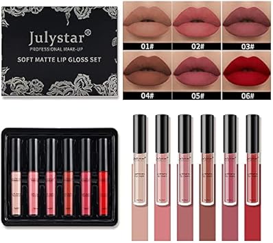 Julystar Matte Lip Glaze Set Colorful Lipstick Lip Gloss Set