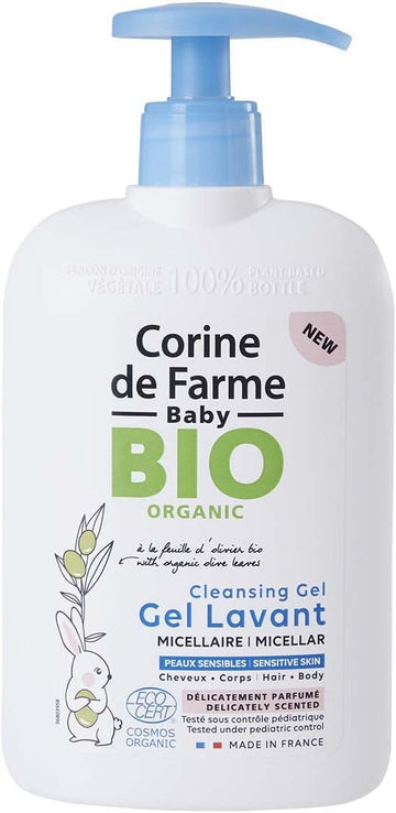 Corine De Farme Scented Micellar Body & Hair Wash Gel, Organic Olive Leaf Extract Formula