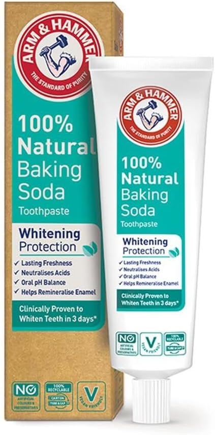 Arm & Hammer 100% Natural Baking Soda Whitening Protection Toothpaste, 75ml