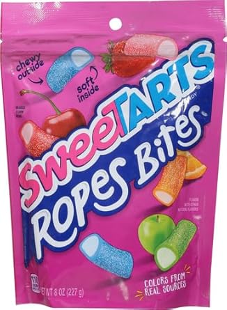 Sweetarts Rope Bites Candy, Mixed Fruit, 8 Ounce Resealable Bag