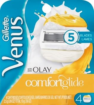 Gillette Venus With Olay Comfortglide Women'S Razor Blade Refills, 4 Count, Womens Razors / Blades