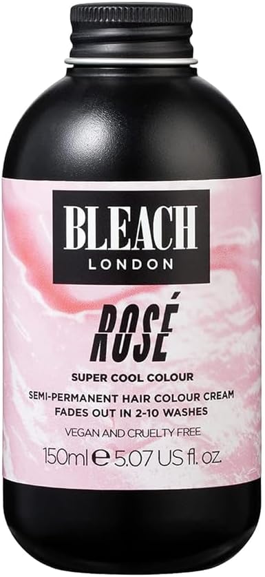 Bleach London Rose Color - Semi-Permanent Pastel Pink, Vegan, Cruelty Free, Temporary Hair Color Cream 5.07 Fl Oz