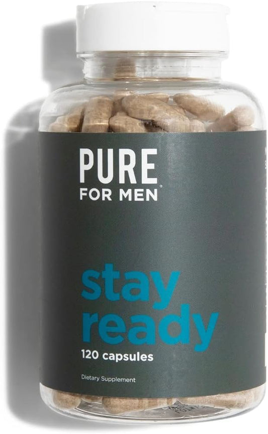 Pure For Men Original Vegan Cleanliness Fiber Supplement, 120 Capsules And Vegan Multivitamin, 120 Capsules