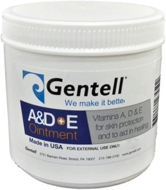 A & D Plus E Ointment, Gentell - 16 Oz. Jar - Medicinal Scent Ointment, Skin Protectant | A+D & E Vitamins First Aid | Seals Out Wetness | Helps Prevent Baby Diaper Rash - Pack of 2 : Baby