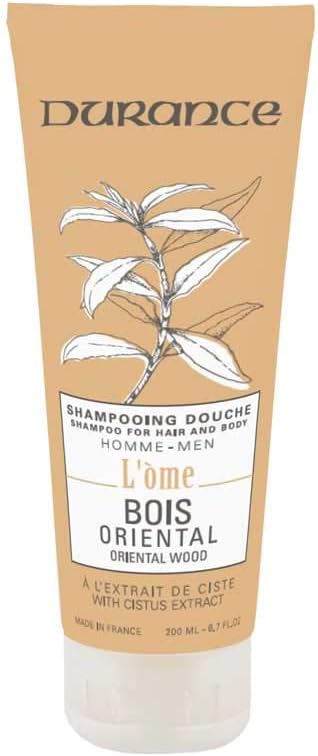 Durance L'Ome Hair & Body Shampoo For Men, 200Ml – Men’S Shampoo With Oriental Wood Cistus Extract – Body Wash For Men - Cleanses Without Damaging The Skin, Leaves Hair Soft & Shiny