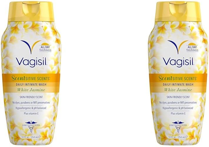 Vagisil Scentsitive Scents Daily Feminine Intimate Wash For Women, Plus Vitamin E, All-Day Freshness, Hypoallergenic, Skin-Friendly White Jasmine Scent, 354 Ml