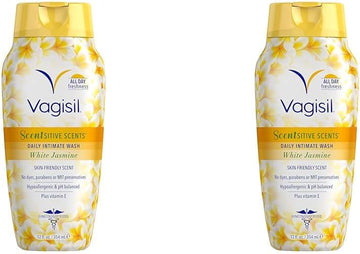 Vagisil Scentsitive Scents Daily Feminine Intimate Wash For Women, Plus Vitamin E, All-Day Freshness, Hypoallergenic, Skin-Friendly White Jasmine Scent, 354 Ml