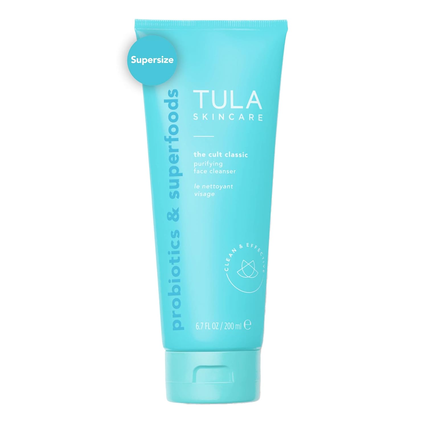 Tula Skin Care Cult Classic Purifying Face Cleanser - Supersize, Gentle And Effective Face Wash, Makeup Remover, Nourishing And Hydrating, 6.7 Oz