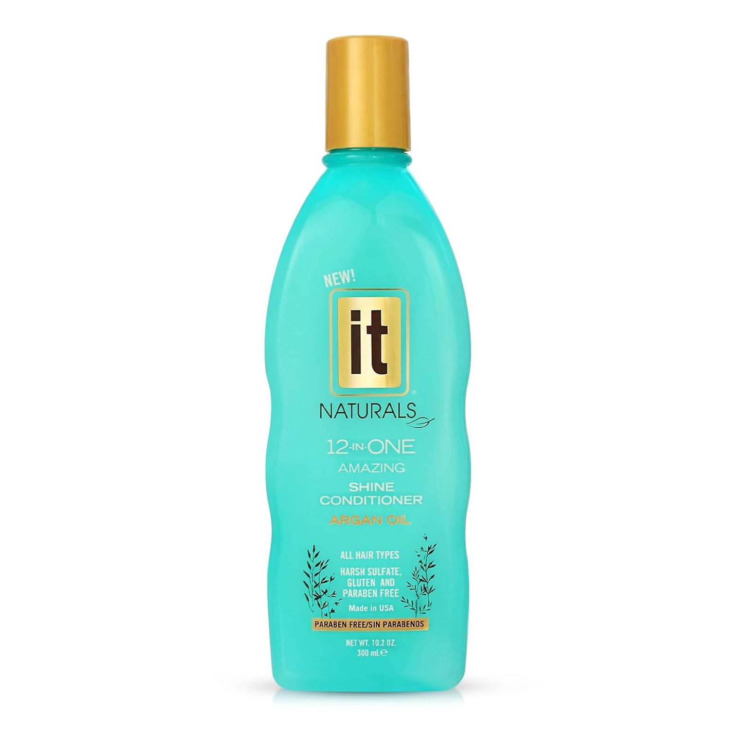 It Naturals Argan Oil 12-In-One Amazing Shine Conditioner, 10.2Oz - Repairs, Protects & Strengthen Hair Split Ends & Breakage - For All Hair Types - Moisturizing & Volumizing - Paraben Free