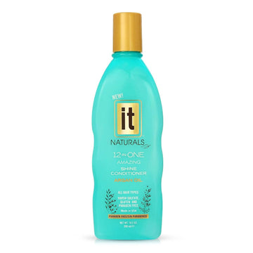 It Naturals Argan Oil 12-In-One Amazing Shine Conditioner, 10.2Oz - Repairs, Protects & Strengthen Hair Split Ends & Breakage - For All Hair Types - Moisturizing & Volumizing - Paraben Free