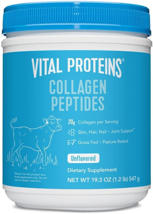 Vital Proteins Collagen Peptides Powder Unflavored 19.3 OZ + 20 Count Stick Pack
