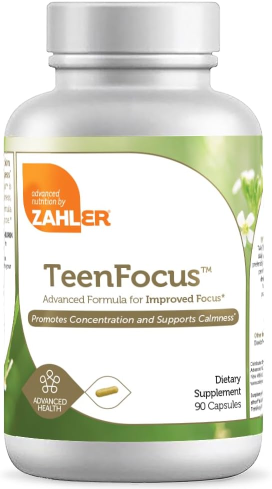 Zahler TeenFocus, Advanced Formula for Improved Focus & Concentration, Certified Kosher, 90 Capsules