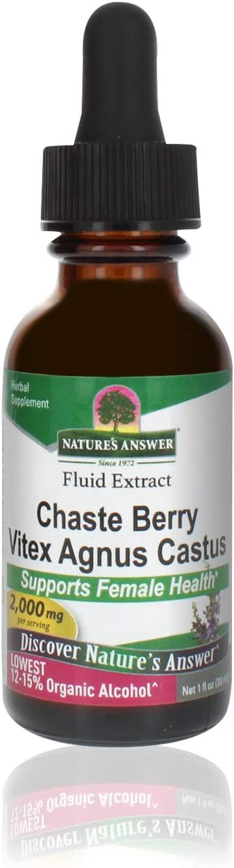 Nature'S Answer Chaste Berry Vitex Agnus Castus With Organic Alcohol 2000Mg 1 Extract | Promotes Female Balance | Gluten-Free, Non-Gmo, Vegan, No Artificial Avors Or Preservatives | Single Count
