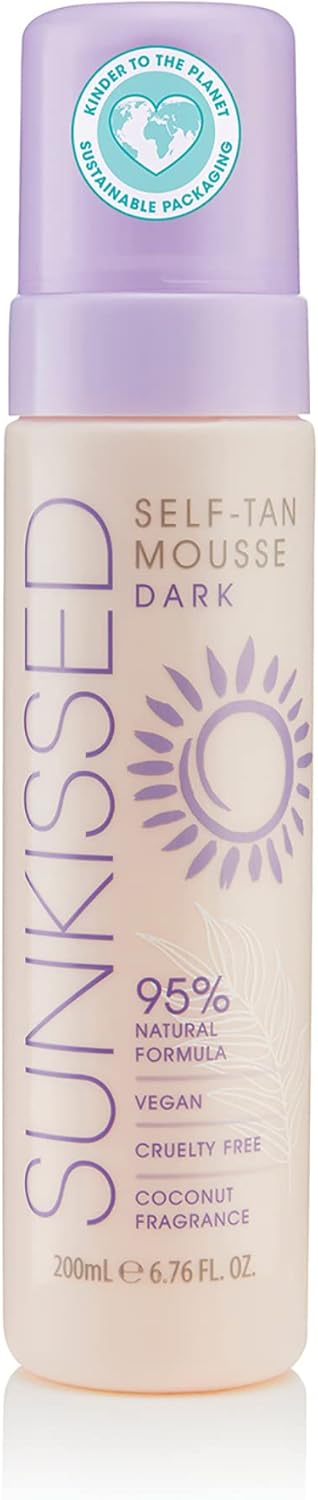 Sunkissed Self Tan Mousse Dark 200Ml 95 Percent Natural