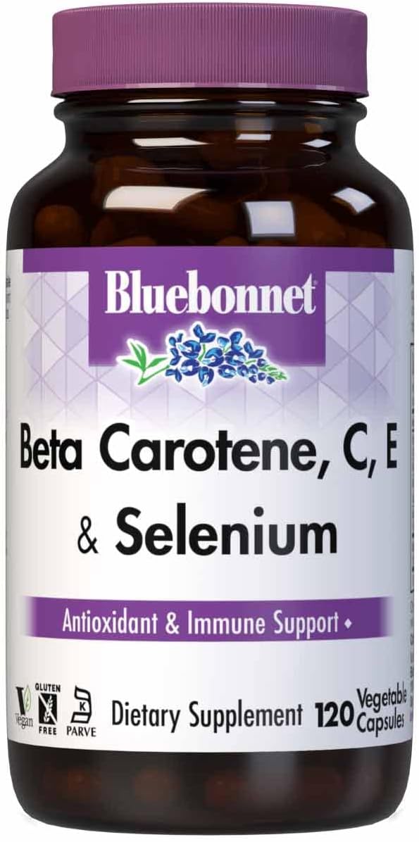 BlueBonnet Beta Carotene C and E Plus Selenium Vegetarian Capsules, 12