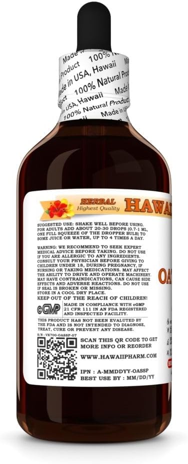 Hawaiipharm Oat Straw, (Avena Sativa) Oatstraw Liquid Extract, Tincture, Herbal Supplement, Made In Usa, 4 Fl.Oz : Health & Household